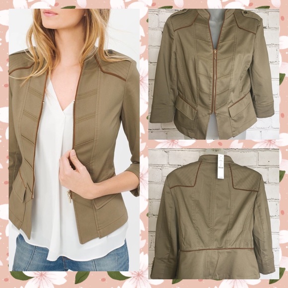 WHBM Crop Military Jacket Size 8